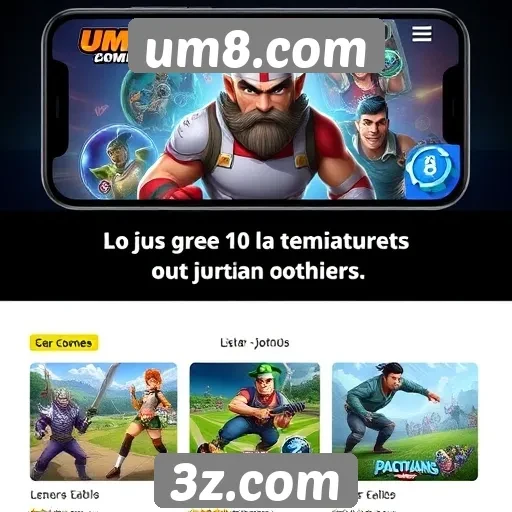 Desempenho dos jogos mobile no um8.com